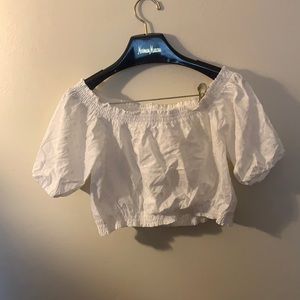 H&M puff sleeves A line white top